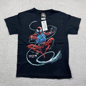 HUF x Marvel Scarlet Spider Adult Large Black SS T-Shirt Spider-Verse NEW Boy M
